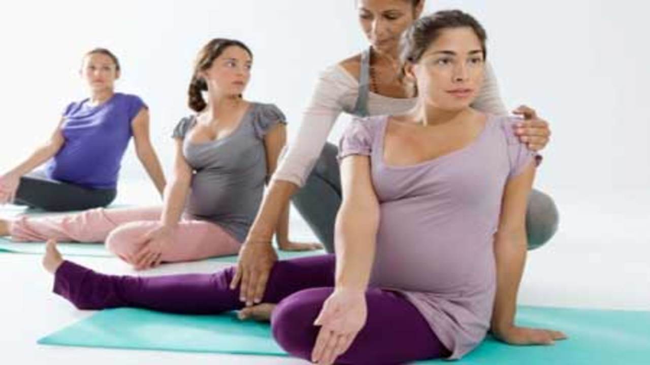 Pregnancy Yoga Posture Child Stock Vector Illustration and Royalty Free Pregnancy  Yoga Posture Child Clipart