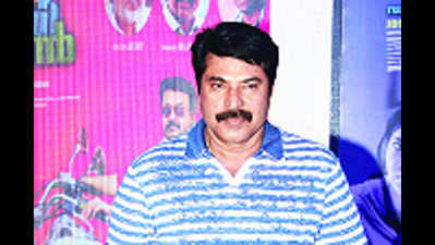 Mammootty spotted at the music launch of Mohanlal's next film in Kochi