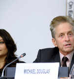 Ash with Michael Douglas at UN