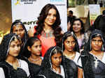 Bipasha Basu with school kids