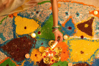 How about an embroidery rangoli?