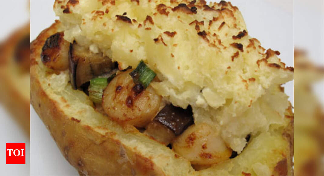 Recipe Jacket potato with garlic mushrooms Times of India