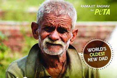 'World's Oldest New Dad' in PETA ad