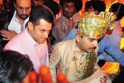 Salman Khan at a wedding reception