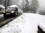 Skiers on slopes of Manali