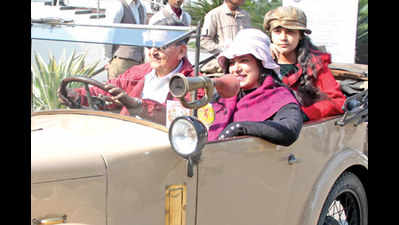 A vintage car rally organized by the Oudh Heritage Car club in Lucknow