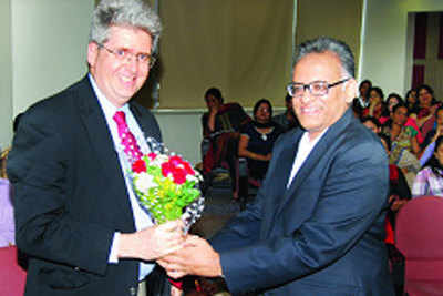 Dr Fernando Reimers spoke at Mainadevi Bajaj International School in Mumbai