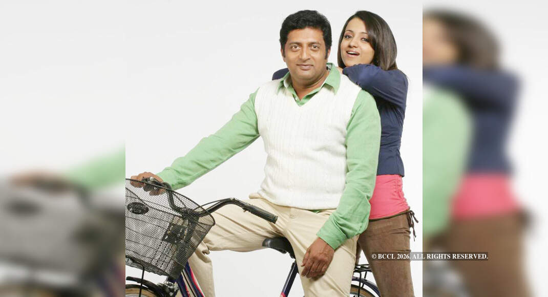 Prakash Raj and Trisha Krishnan in a still from the Tamil movie Abhiyum ...