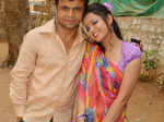 Rajpal, Bharti on movie set