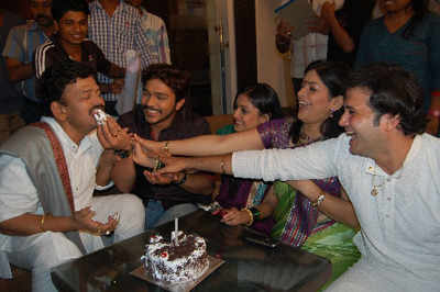 Birthday surprise for Vinay Apte