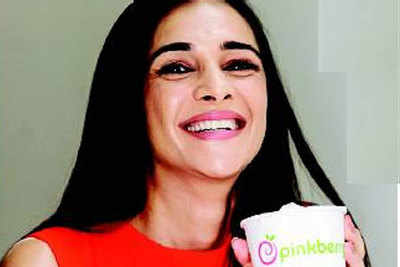 Tara Sharma spotted at Mumbai launch of Pinkberry