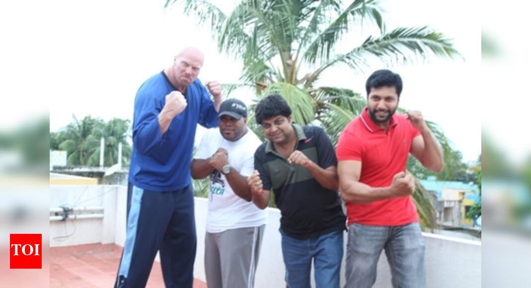 Jayam Ravi, Nathan Jones rehearse with professional boxers Tamil