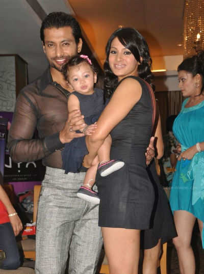 Indraneil and Barkha's two-year-old daughter walks the ramp