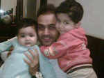 ndian batsman Virender Sehwag with his two sons Vedant and Aryavir