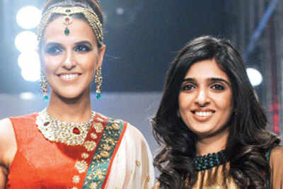Neha Dhupia walks the ramp for Gitanjali show in Mumbai