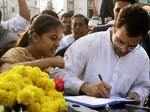 Rahul Gandhi at an election campaign
