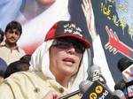 Benazir Bhutto at election rally
