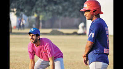 Delhiites get together for a game of baseball