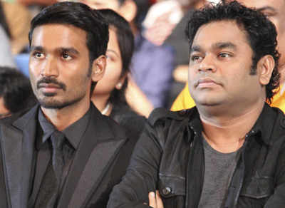 What connects Rahman and Dhanush to Apple?