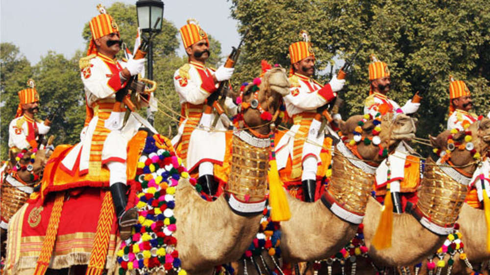 BSF camel contingent rehearses for Republic Day parade at Rajpath | The