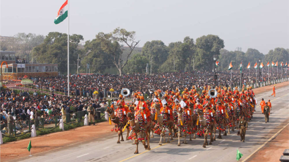 BSF camel contingent rehearses for Republic Day parade at Rajpath | The