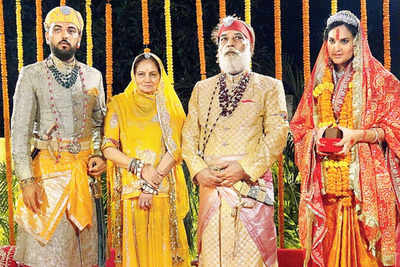 Udaipur prince Lakshyaraj Singh Mewar gets married to Nivritti, daughter of Odisha BJP president at Bhubaneswar