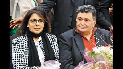 Rishi and Neetu Kapoor at the launch of 5,000 crore Gaur Yamuna City