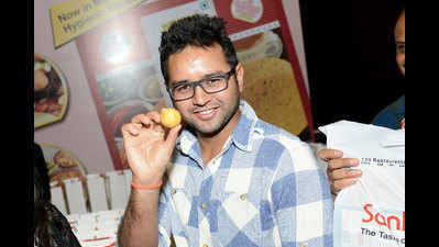 Parthiv Patel treats himself at the The Times Food Awards after party by Marriott