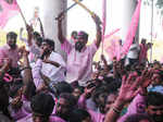 Pro-Telangana supporters celebrate
