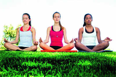 Youth getting into meditation