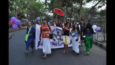 Students take part in SlutWalk in Kolkata