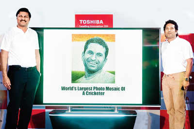Toshiba India unveiled world’s largest photo mosaic of a cricketer at the culmination of the ‘We Are Sachin’ campaign in Mumbai