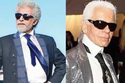 Naseeruddin's look of a blind man in Welcome Back inspired from Karl Lagerfeld