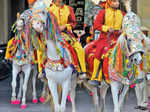 Colorful procession of Gangaur
