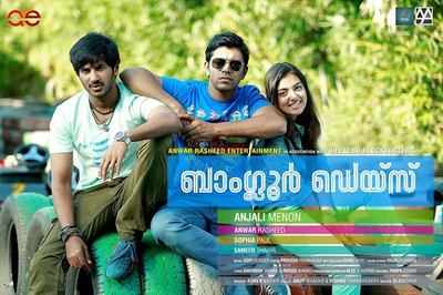 Nazriya, Dulquer and Nivin in Bangalore Days poster