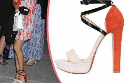 Colour-blocked heels in vogue