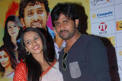 Srinagara Kitty, Shruthi Hariharan attend the audio launch of Savaari 2 in Bangalore