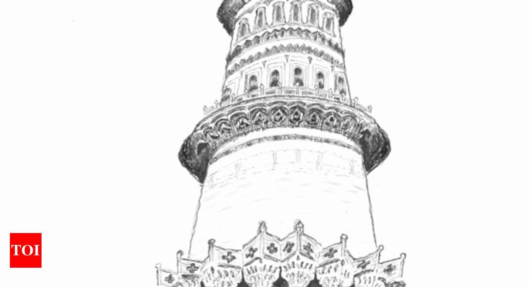 Line drawing illustration of famous monument Charminar located in  Hyderabad India 23819299 Vector Art at Vecteezy