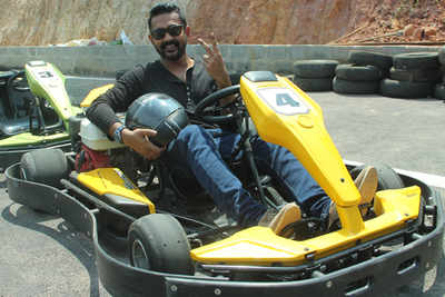Asif Ali tries out go-karting in Kochi