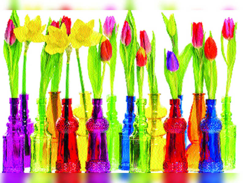 Brighten up your home with coloured bottles - Times of India
