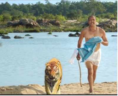 Nana Patekar walks a tiger