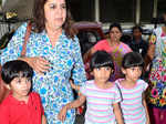 Farah Khan spotted with her kids