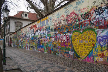 Peek into history at the Lennon wall