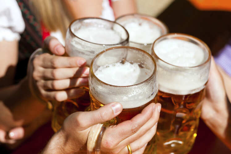 Down a pint of beer