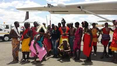 Bhamaa poses with Maasais