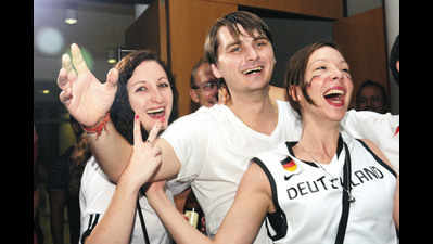 Embassy of the Federal Republic of Germany hold a screening of the first FIFA semi-final in Delhi
