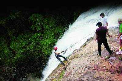 Waterfall rappelling new sensation among Nashikites