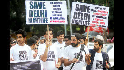 Restaurateurs, pub owners and others from the Delhi nightlife and hospitality industries staged a candlelight march at Jantar Mantar