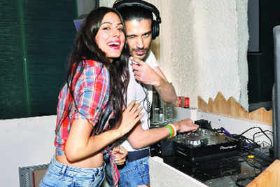 Saahil Prem shows off his moves on the console at a nightclub in Delhi
