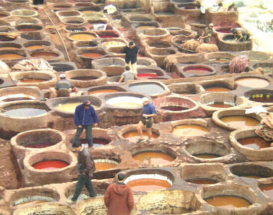 Leather tanneries of Fez in Morocco